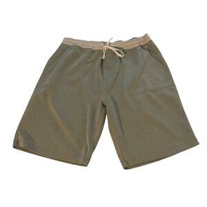 Kenneth Cole Mens Green/Gray Drawstring Pull On 3 Pockets Sweat Shorts Size XL